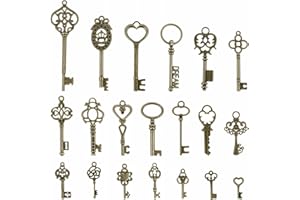 Molain Mini llave de decoración vintage mezclada antigua antigua, collar decorativo clásico, llave para colgante, bricolaje, joyería, boda, fiesta, recuerdos