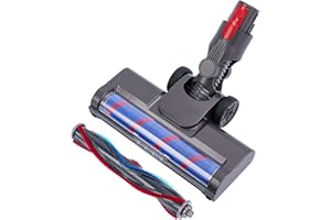 tagfeu Cepillo Eléctrico Compatible con Dyson V7 / V8 / V10 / V11/V15 Aspiradoras, oft Roller Repuestos y 4 Luces LED Cabezal de Recambio Cepillo para Suelos para Alfombras y Suelos Duros