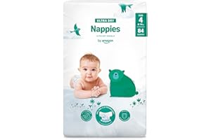 By Amazon Pannolini ultra asciutto Taglia 4 (8-14 kg), Con canali d'areazione, Bianco, 84 Unità (1 confezioni da 84) - Nuova versione (Precedentemente un marchio Mama Bear, stesso prodotto)