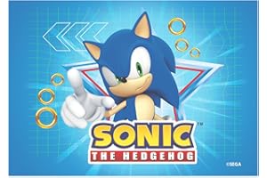 Dekora, Sonic, Cialda Commestibile per la Decorazione di Torte, Decorazione Compleanno Bambino, Immagine Rettangolo di Ostia A5