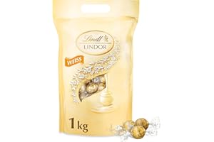 ‎LINDT Lindor Weiß, 1 kg Beutel, ca. 80 Lindt Schokoladen Kugeln