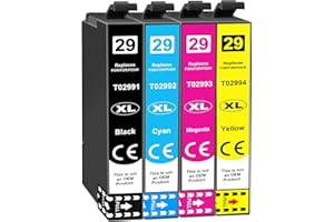 JHAAN 29XL 4-pak kartridży do drukarek, kompatybilne z Epson 29 29XL Expression Home XP-342 XP-245 XP-442 XP-235 XP-335 XP-432 XP-435 XP-332 XP-345 (czarny, cyjan, magenta, żółty)