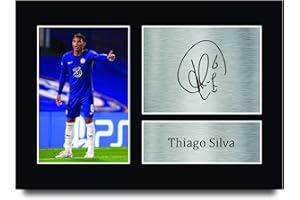 HWC Trading A4 Thiago Silva Presents Printed Signed Autograph Picture for Fans and Supporters - A4