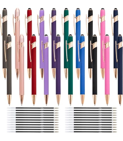 Stylet 2 En 1 Avec Stylo à Bille - 6 Pièces Colorées - Pour écrans Tactiles Et écriture - Diamants Décoratifs - 6