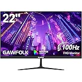 شاشة جاوفولك 22 بوصة FHD 100 هرتز شاشة ألعاب 1080P (1920×1080) شاشة كمبيوتر فائقة النحافة بدون إطار بفضاء لوني ار جي بي 100% 