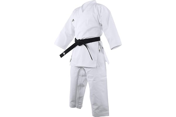 Adidas WKF Club Karate Gi för män, kvinnor och barn, perfekt för träning och sparring, hållbar polycotton kampsportsuniform med elastiskt midjeband och andningsbart nätfunktion