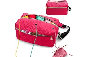 SUPGOMAX Garn Organizer Tasche Tragbare Handarbeitstasche, Garn Aufbewahrung Tasche für Stricken Wolle und Häkel Zubehör, Stricken Aufbewahrung Garnbeutel Nicht inkl. Zubehör