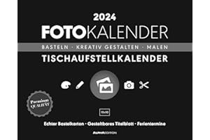‎ALPHA EDITION Creative Line Tischaufsteller quer 2024 - Kreativ-Kalender - DIY-Kalender - Kalender zum Basteln - Tischkalender - 20x16