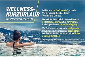‎JOCHEN SCHWEIZER JOCHEN SCHWEIZER Geschenkgutschein: Wellness Kurzurlaub für 2 (3 Nächte)