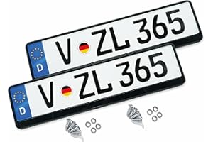 VZL Kennzeichenhalter für Autos | Nummernschildhalterung Auto | 2X Kennzeichenhalterung | Nummernschildhalter | Alternative zu Kennzeichenhalter Rahmenlos (Kennzeichenhalter mit Befestigungskit)