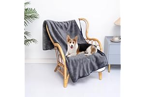 NeuWook Couverture imperméable pour Chien, Couverture pour Chien Lavable, Doux et Chaud, Protection Canapé Anti-Pipi Couverture Chien Tapis (Gris, 100×120CM)