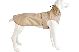 MAMORE Adjustable Waterproof Dog Raincoat for Dogs,Lightweight Pet Rain Jacket Puppy Clothes with Reflective Strip for Small Medium Large Dogs(Khaki,X-Large)