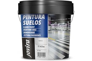 JOVIRA PINTURAS Pintura Suelos, Garajes y Pavimentos Deportivos -11 KG- en general, acabado Mate. Protege y decora las superficies de hormigón, cemento y asfalto. (11 Kg, Blanco) A-14D
