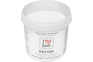 I LOVE PAINT I LOVE CHALK PAINT Colore Bianco Gesso 4 Litri - Senza Carteggiare Colora Mobili, Pareti e Oggetti - Senza solventi e formaldeide – Inodore a base di acqua