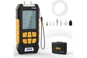 AUTOOL Manometro Digitale, PT530 Tester di Pressione del Gas a Doppia Porta, Manometro a Gas pressure Tester Differenziale HVAC/R Air Pressure Meter con Torcia Elettrica, -100~300Kpa, Data Record, Toolbox
