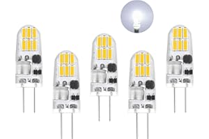 I-SHUNFA Ampoules LED G4, G4 LED 12V AC/DC Blanc Froid 6000K Ampoules, 160LM LED Ampoules G4, Pas de Scintillement,1.5W Remplace les Ampoules Halogènes 15W, Pour Hotte d'aspiration Pour La Cuisine, Lot de 5