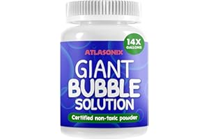 Atlasonix Giant Bubble Mix Solution - 52 Liters of Bubble Soap for Outdoor Fun - Big Huge Bubbles Concentrate for Wands, Non Toxic Safe for Kids and Pets Outdoor Fun Birthday Party