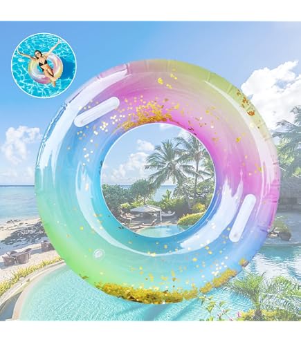 20 Anelli Da Nuoto Glitterati PMS International - Per Piscina, Spiaggia, Galleggianti Per Bambini