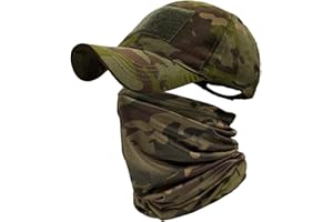 ehsbuy Camo Casquette Homme avec Refroidissement Cache-Cou Casquettes de Baseball Visage Écharpe Armée Tactique Militaire Chapeau Tour de Cou pour Courir Chasse Cyclisme Sports