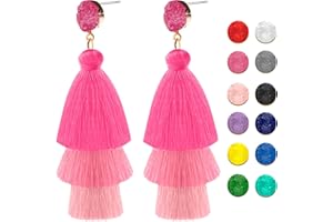 CUTILAND Red Tassel Earrings,Red Earrings For Women,Festival Earring For Women,Mum Gifts,Mother's Day Gift,Boho Earring For Mum