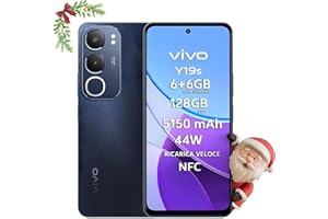 vivo Y19s Smartphone 4G, 6+6 GB RAM+128 GB, Fotocamera AI 50MP, Batteria 5150 mAh, Ricarica Veloce 44W, Display 6.68” 90Hz 1000 Nits, Audio 300% Stereo, UltraSottile 8.1mm, Idea Regalo Natale
