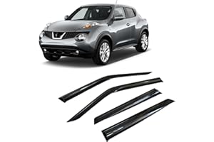 CarJoy Lot de 4 déflecteurs d'air Déflecteurs d'air Déflecteurs de Pluie Déflecteurs de fenêtre latérale Compatibles avec Nissan Juke 2011-2018 Protection Contre la Pluie Déflecteurs Montage Externe