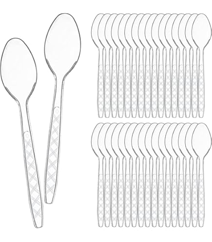 100 Cuillères Plastique Réutilisable - Blanc - 143326 - Article Et Décoration De Fête - Achat
