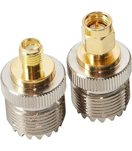 2 Stück UHF Auf SMA Adapter – Antennenadapter, Wasserdicht, Vernickelt & Vergoldet, Für Funk, WLAN, CB-Radio, 50 Ohm