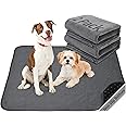 2 pack Dog Pee Pad Washable-Extra Large Instant Absorb Training Pads Non-Slip Pet Playpen Mat Waterproof Reusable Floor Mat for Puppy/Senior Dog Whelping Incontinence Housebreaking (92*122cm Grey)