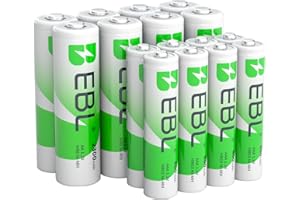 EBL 16 x Pilas Recargables AA y AAA, Precargadas 8 x Pilas Recargables AA 2300mAh y 8 X AAA 800mAh 1.2V Ni-MH