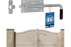 KOTARBAU® Serratura per porta da garage zincata, 320 mm, colore: argento
