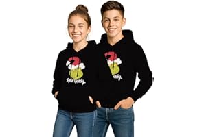 United Labels Grinch Hoodie für Jungen und Mädchen, Schwarz, Kapuzenpullover für Kinder, Pullover mit Kapuze, Sweatshirt