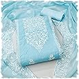 SNISHET Women's Heavy Cotton Embroidery Panel Work Unstitched Salwar Suit Dress Material With Cotton Work Dupatta