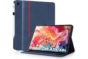 AsWant Custodia per Samsung Galaxy Tab A11+ Plus/Galaxy Tab A9 Plus 11 Pollici (2025/2023), Ultra Sottile con Portapenna Galaxy Tab A11+ Plus Case Auto Sonno/Veglia, Blu