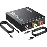 PROZOR 192kHz DAC Adaptateur de Convertisseur DAC, Audio stéréo R/L SPDIF TosLink Vers Analogique, PS3, HD, DVD, PS4, Sky HD,