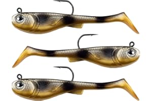 FISHN® GRUMPYbaby Rubberfish Set - Poids: 13g, Longueur: 11cm - Action de nage extrême, leurres pour la pêche au brochet, Softbait, Swimbait, Puissance de pêche (3 pièces)