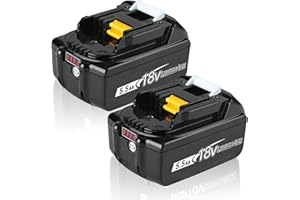 STARMINGSTM Akkus 2 Stück 5.5Ah Ersatzakku für Makita 18V,Kompatibel für Makita 18V Akku-Werkzeugen Ersatz für Makita Akku BL1830 BL1840 BL1840B BL1850 BL1850B BL1860 BL1860B 194204-5 LXT-400 Werkzeugakku mit LED