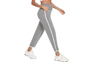 Terecey Pantalon Jogging Femme avec 2 Poches Pantalon Sport Femme en Coton Bas Survetement Femme Confortable Bas de Jogging Femme Pantalon Femme Taille Elastique