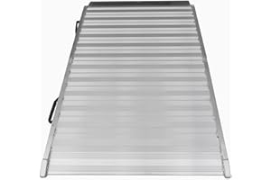 WORHAN® Rampe de Chargement 400kg Robuste Rigidité Extrême Pliable Valise Alu Fauteuil Roulant Moto Scooter Plate-Forme Ultra Antidérapante 145cm HR145