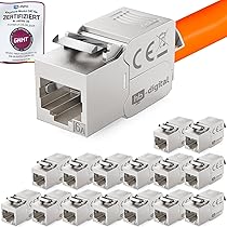 HB DIGITAL SET: 12 Poorts Patchpaneel Behuizing Voor Keystone Module 12x Cat 8 Rj45 Bus Jack Netwerkinstallatie Compatibel Met Installatiekabel Lan Ethernet Lichtgrijs 682034382