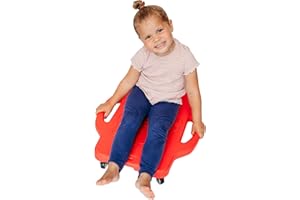 MagicMeadow Sensory Scooter Board | Autism Kids Scooter Board for Motor Skills Enhancement, Autism Friendly, Toddler Scooter, Kids Scooter, 2+ Year Old, Scooter Boards for Kids Sensory | Red