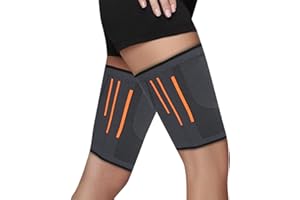 Beugo Manga de compresión de muslo (1 par), Thigh Wraps, Musleras Deportivas de Compresión Hombre/Mujer, Transpirable y Antideslizante, Musleras Elásticas para Recuperación Esguince, M