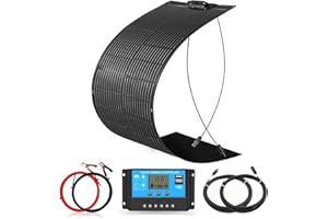 WUZECK Solarpanel-Kit Flexibel 100W 12V Set Monokristallines Flexibles Solarmodul+20A 12V/24V Solarladeregler + Solarkabel Solaranlage Wohnmobil Komplettset Wohnwagen Boot Camping Autodach Balkon