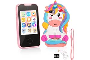 GZCY Kids Smart Phone, Touchscreen Learning Toys Christmas Birthday Unicorn Gifts for Girls 3 4 5 6 7 8 9 10 11 12 Years, with HD Double Cameras and APPs of MP3, Photos, Videos, Alarm Clock and Graffiti