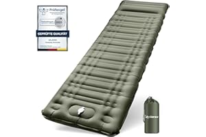 Arlierss Materassino da Campeggio,Materassino Gonfiabile Extra Spessore da 12 cm con Cuscino, Materassino Autogonfiabile Ultraleggero&Impermeabile, Adatto per Trekking,Backpacker,Tenda,Spiaggia