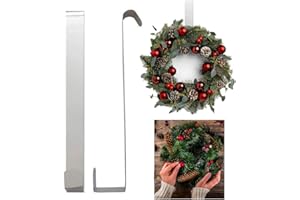 QYEW Door Wreath Hanger Hook - Strong Metal Over The Door Hook 28cm for Every Day Use and for Christmas | Perfect for Hanging Clothes, Bags, Scarves and Christmas Wreath