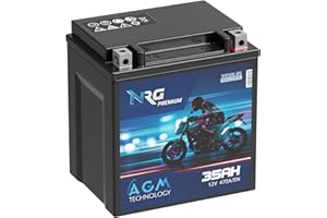NRG Premium YIX30L-BS AGM Motorradbatterie 35Ah 12V 470A/EN Batterie 83200 YB30L-BS YTZ30L-BS auslaufsicher wartungsfrei ersetzt 30Ah 32Ah