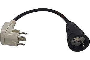 KOBER-ELEKTROTECHNIK Adapter Perilex 16A Winkelstecker auf Schuko Kupplung ca 0,5m Kabel Titanex H07RN-F3G 2,5mm²
