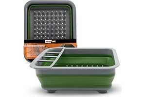 Upgrade4cars Scolapiatti Pieghevole per lavello Salvaspazio in Silicone | Scola Stoviglie da Campeggio | Accessori Camper Utili Cucina