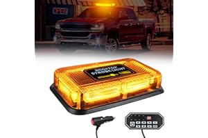JMEST LEAD Amber Roof Top Strobe Beacon Light, 48 LED Car Roof Recovery Strobe Light Emergency Flashing Roof Light with 9-Key Controller, 20 Modes, Magnetic Mount For Trucks Construction Vehicles